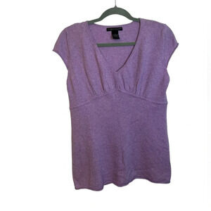 Elena Solano 100% Cashmere Purple Babydoll Sweater